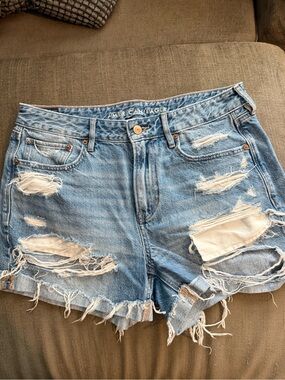 American Eagle Outfitters Light Blue Distressed Denim Shorts